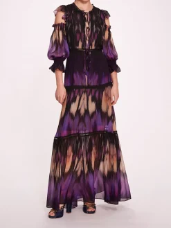 Abstract Viscose Maxi Dress