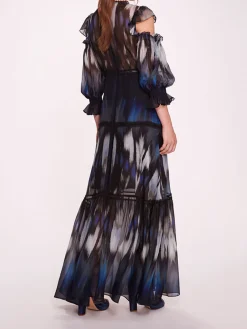 Abstract Viscose Maxi Dress