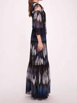 Abstract Viscose Maxi Dress