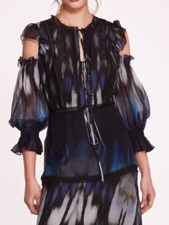 Abstract Viscose Maxi Dress