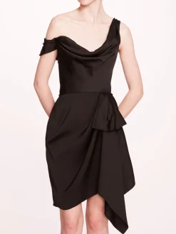 Asymmetrical Satin Mini Dress