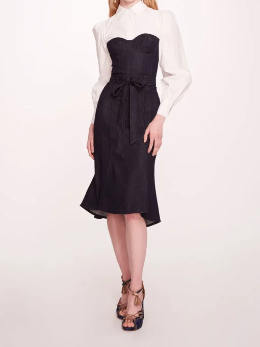 Denim Poplin Shirt Dress