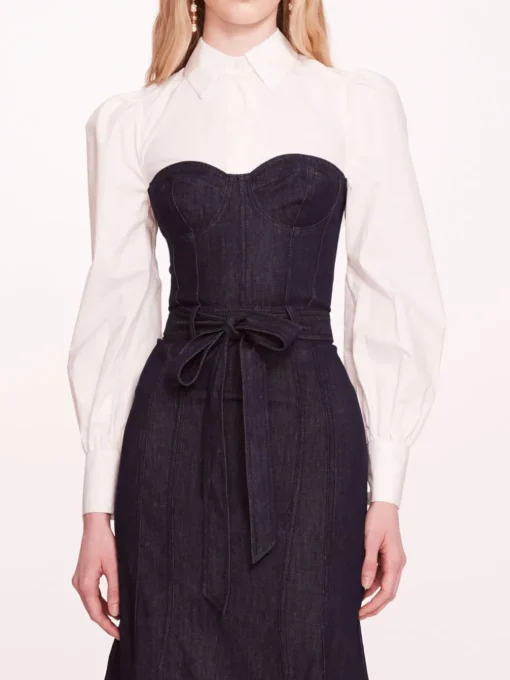 Denim Poplin Shirt Dress