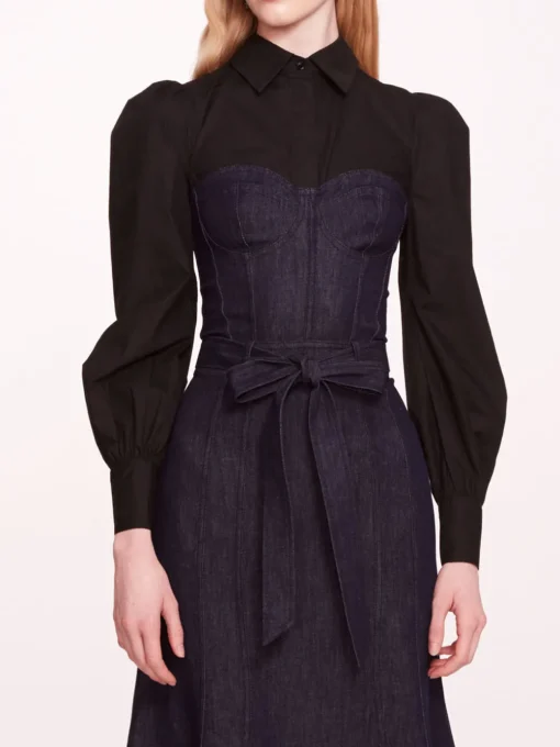 Denim Poplin Shirt Dress