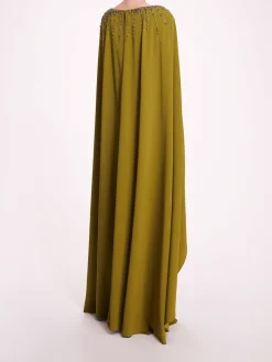 Embellished Cape Gown