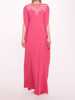 Embroidered Crepe Kaftan