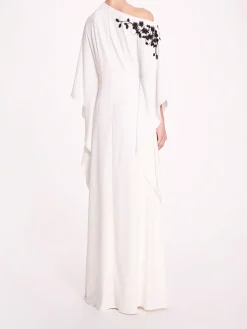 Embroidered Draped Kaftan