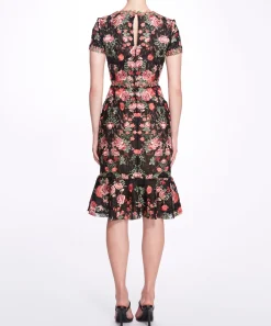 Embroidered Guipure V-neck Cocktail