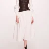 Faux Leather Poplin Corset Dress