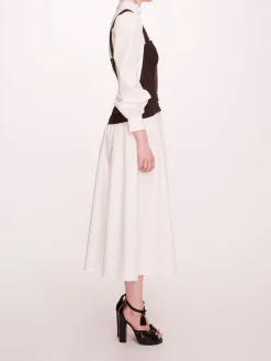 Faux Leather Poplin Corset Dress