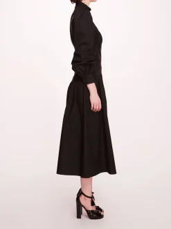 Faux Leather Poplin Corset Dress