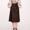 Faux Leather Poplin Midi Dress