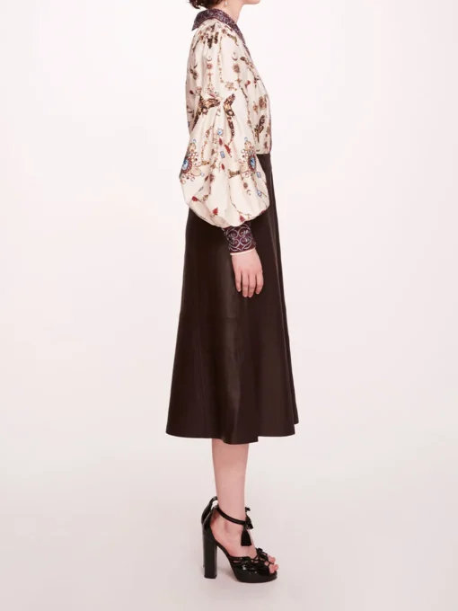 Faux Leather Poplin Midi Dress