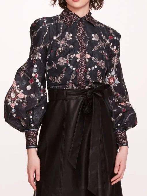Faux Leather Poplin Midi Dress