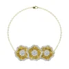 Halo Flower Yellow Gold Bracelet