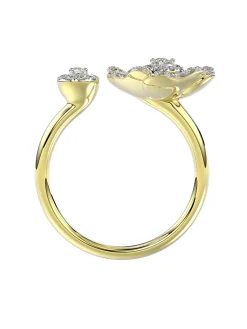 Halo Flower Yellow Gold Ring