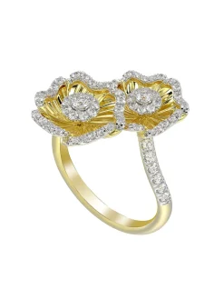Halo Flower Yellow Gold Ring