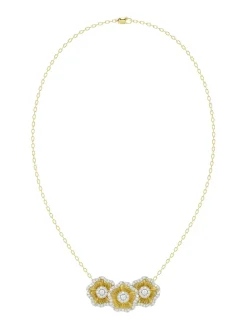 Halo Flower Yellow Pendant Necklace