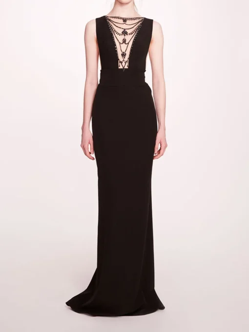 Jewel Embellished Column Gown