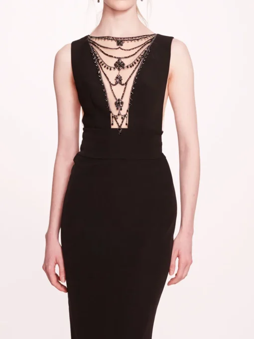 Jewel Embellished Column Gown