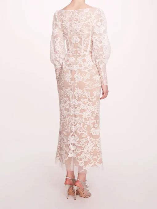 Long Sleeve Corded Midi Dress
