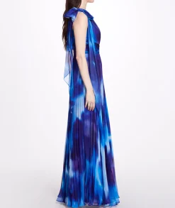 One Shoulder Pleated Gown