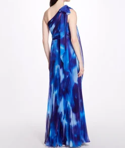 One Shoulder Pleated Gown