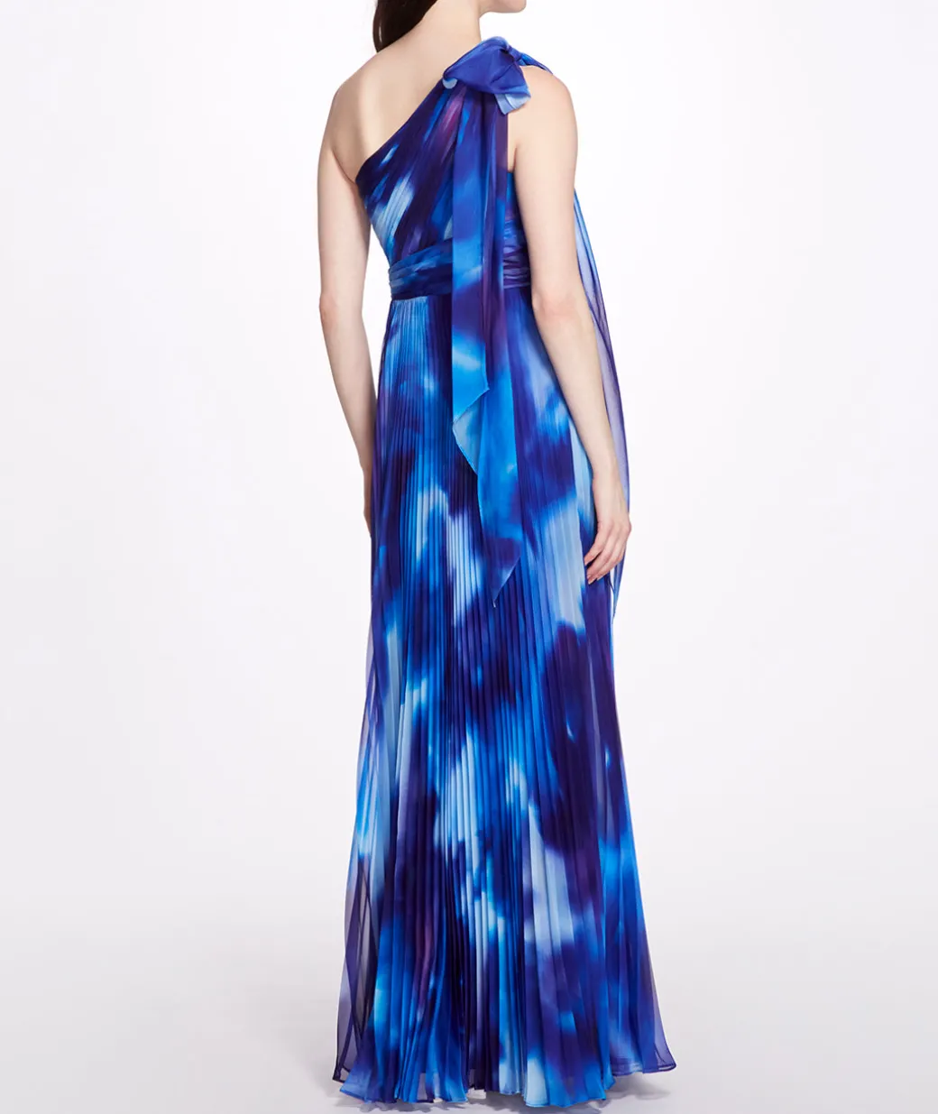 One Shoulder Pleated Gown