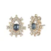 Poised Denim Button Earring