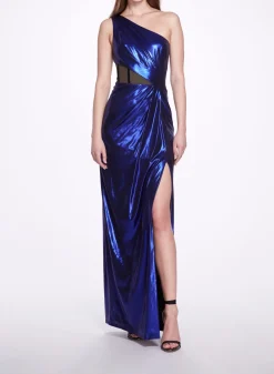 Side Cut-Out Foiled Gown