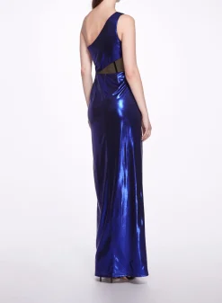 Side Cut-Out Foiled Gown