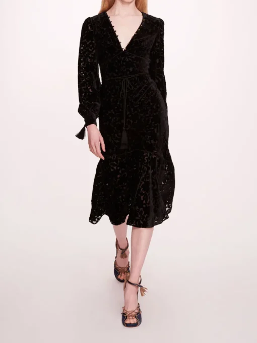 Velvet Burnout Midi Dress