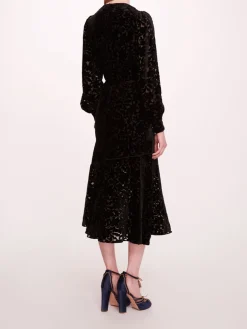 Velvet Burnout Midi Dress