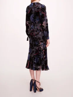 Velvet Burnout Midi Dress